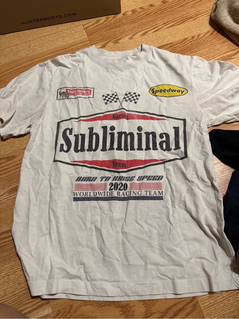 PacSun Subliminal Racing Team Graphic Tee - White, Red, Black